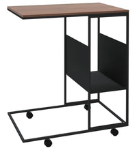 Beistelltisch mit Rollen Schwarz 55x36x63,5 cm Holzwerkstoff