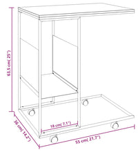 Beistelltisch mit Rollen Schwarz 55x36x63,5 cm Holzwerkstoff