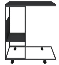 Beistelltisch mit Rollen Schwarz 55x36x63,5 cm Holzwerkstoff