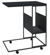 Beistelltisch mit Rollen Schwarz 55x36x63,5 cm Holzwerkstoff