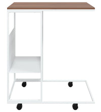 Beistelltisch mit Rollen Weiß 55x36x63,5 cm Holzwerkstoff