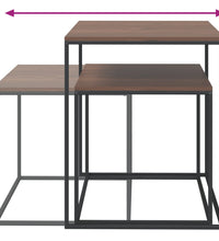 Couchtisch-Set 2-tlg. Holzwerkstoff und Metall