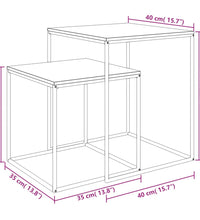 Couchtisch-Set 2-tlg. Holzwerkstoff und Metall