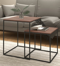 Couchtisch-Set 2-tlg. Holzwerkstoff und Metall