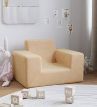 Kindersofa Creme Weich Plüsch