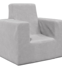 Kindersofa Hellgrau Weich Plüsch