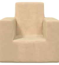 Kindersofa Creme Weich Plüsch
