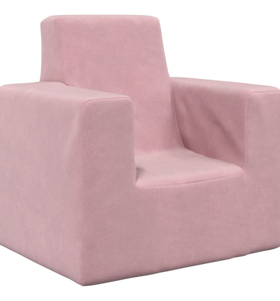 Kindersofa Rosa Weich Plüsch
