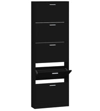 Schuhschrank Schwarz 59x17x169 cm Holzwerkstoff