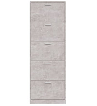 Schuhschrank Betongrau 59x17x169 cm Holzwerkstoff