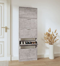 Schuhschrank Betongrau 59x17x169 cm Holzwerkstoff