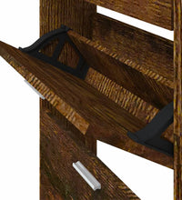 Schuhschrank Räuchereiche 59x17x169 cm Holzwerkstoff