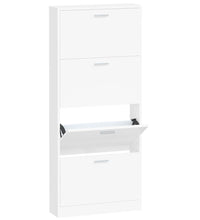 Schuhschrank Weiß 59x17x150 cm Holzwerkstoff