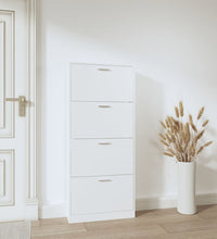 Schuhschrank Weiß 59x17x150 cm Holzwerkstoff