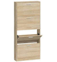 Schuhschrank Eichen-Optik 59x17x150 cm Holzwerkstoff