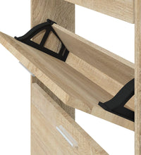 Schuhschrank Eichen-Optik 59x17x150 cm Holzwerkstoff