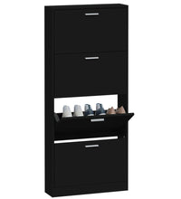 Schuhschrank Schwarz 59x17x150 cm Holzwerkstoff