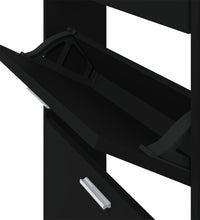 Schuhschrank Schwarz 59x17x150 cm Holzwerkstoff