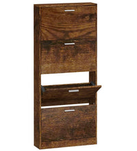 Schuhschrank Räuchereiche 59x17x150 cm Holzwerkstoff