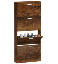 Schuhschrank Räuchereiche 59x17x150 cm Holzwerkstoff