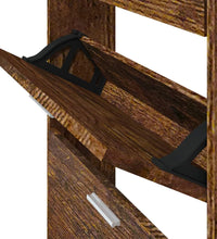 Schuhschrank Räuchereiche 59x17x150 cm Holzwerkstoff