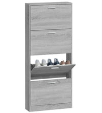 Schuhschrank Grau Sonoma 59x17x150 cm Holzwerkstoff
