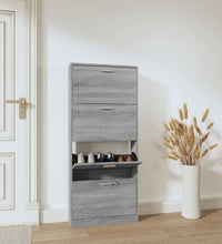 Schuhschrank Grau Sonoma 59x17x150 cm Holzwerkstoff