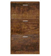 Schuhschrank Räuchereiche 59x17x108 cm Holzwerkstoff