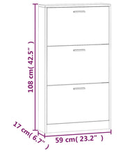 Schuhschrank Räuchereiche 59x17x108 cm Holzwerkstoff