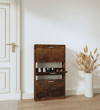 Schuhschrank Räuchereiche 59x17x108 cm Holzwerkstoff