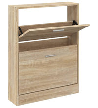 Schuhschrank Eichen-Optik 59x17x81 cm Holzwerkstoff