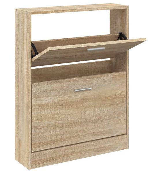 Schuhschrank Eichen-Optik 59x17x81 cm Holzwerkstoff