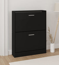 Schuhschrank Schwarz 59x17x81 cm Holzwerkstoff