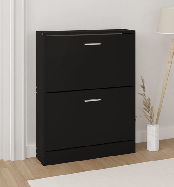 Schuhschrank Schwarz 59x17x81 cm Holzwerkstoff