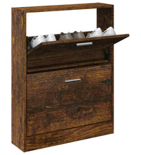 Schuhschrank Räuchereiche 59x17x81 cm Holzwerkstoff