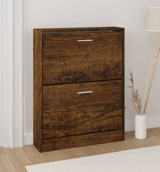 Schuhschrank Räuchereiche 59x17x81 cm Holzwerkstoff