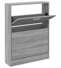 Schuhschrank Grau Sonoma 59x17x81 cm Holzwerkstoff
