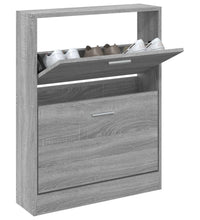 Schuhschrank Grau Sonoma 59x17x81 cm Holzwerkstoff