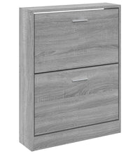 Schuhschrank Grau Sonoma 59x17x81 cm Holzwerkstoff