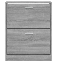 Schuhschrank Grau Sonoma 59x17x81 cm Holzwerkstoff