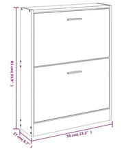Schuhschrank Grau Sonoma 59x17x81 cm Holzwerkstoff