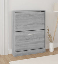 Schuhschrank Grau Sonoma 59x17x81 cm Holzwerkstoff