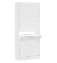 Schuhschrank Weiß 63x24x147 cm Holzwerkstoff