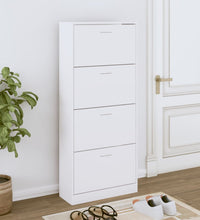 Schuhschrank Weiß 63x24x147 cm Holzwerkstoff