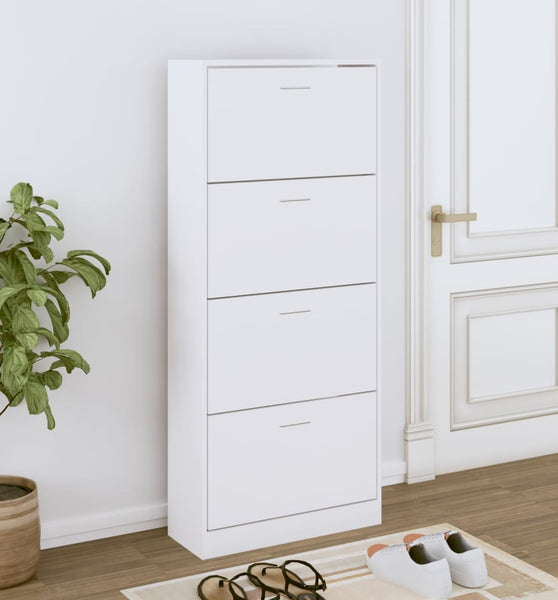 Schuhschrank Weiß 63x24x147 cm Holzwerkstoff