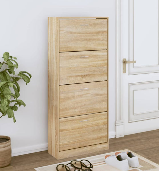 Schuhschrank Sonoma-Eiche 63x24x147 cm Holzwerkstoff
