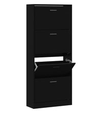 Schuhschrank Schwarz 63x24x147 cm Holzwerkstoff