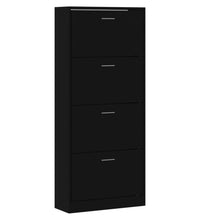 Schuhschrank Schwarz 63x24x147 cm Holzwerkstoff