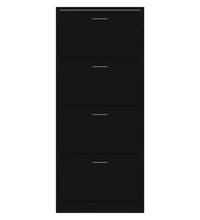 Schuhschrank Schwarz 63x24x147 cm Holzwerkstoff