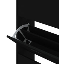 Schuhschrank Schwarz 63x24x147 cm Holzwerkstoff